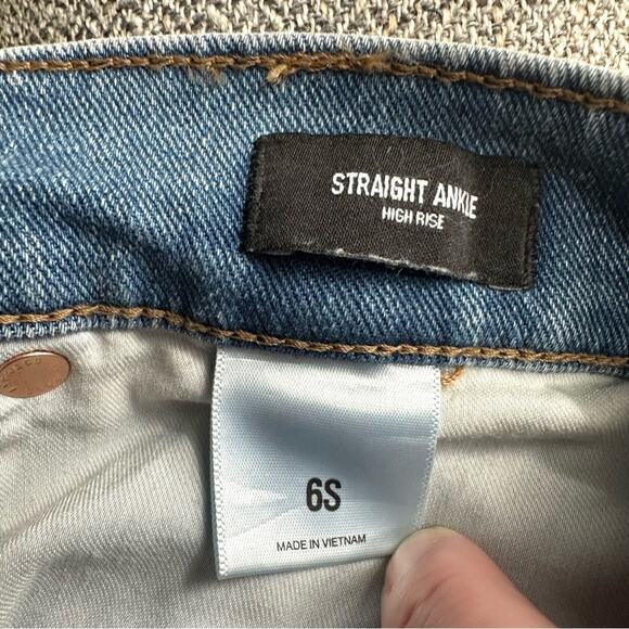Express Straight Ankle High Rise Button Fly Jeans Size 6S - Picture 8 of 9